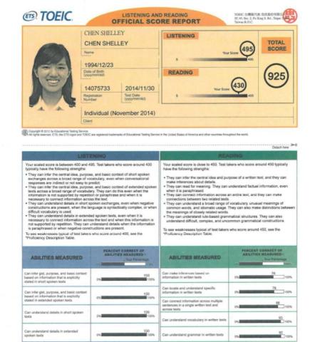 陳鏡之 - 多益TOEIC 925分
