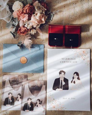 墨顏 - 【全客製婚禮周邊商品設計&印刷】
1.繪製婚紗插畫
2.喜帖設計&印刷
3.結婚書約印刷
4.婚禮小物排版&印刷(茶包)

https://moreyenmore.com/