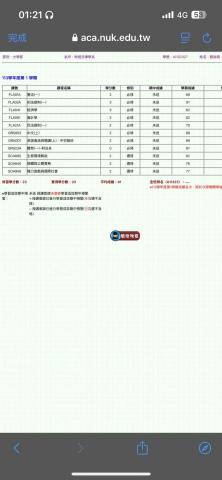 無 - 這是我大一上的學期成績