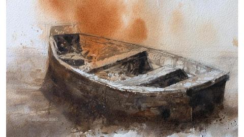 Han studio  邱柏翰 - 寒暖色小船2
暖色較多比例中可以藏一些冷色的變化。

當你將寒色和暖色巧妙搭配：  畫面能產生對比，增添層次與豐富度
˙透過冷暖的交替，表現光影與溫度的細微變化
˙更容易觸動觀賞者的視覺經驗共鳴

只要學會掌握寒暖色，你就能用最簡單的配色創造豐富的視覺效果！