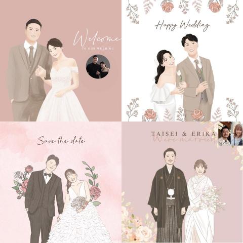 墨顏 - 【客製婚紗似顏繪】
1.沒有婚紗照也可以繪製
2.多種插畫風格