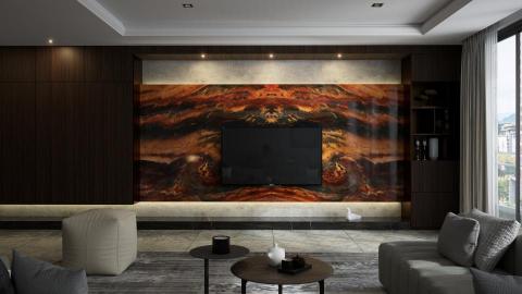 閣雅設計 - 3D透視-客廳電視牆設計