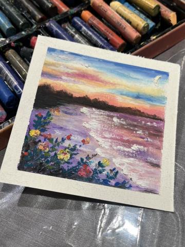 李知芸 - 油蠟筆風景繪畫