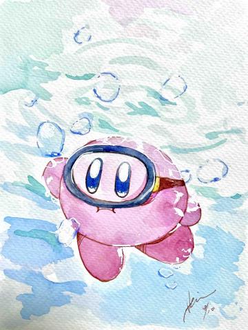 Jiuan’s Studio - 水彩｜手繪｜插畫 《星之卡比》