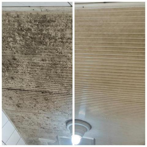 芯美清潔 - 浴室除霉 左為處理前 右為處理後