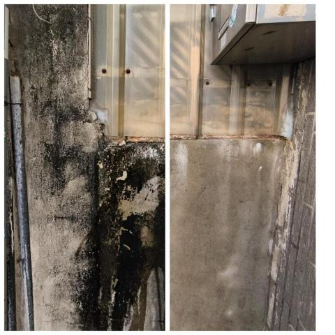 芯美清潔 - 高壓沖洗 左為清洗前 右為清洗後