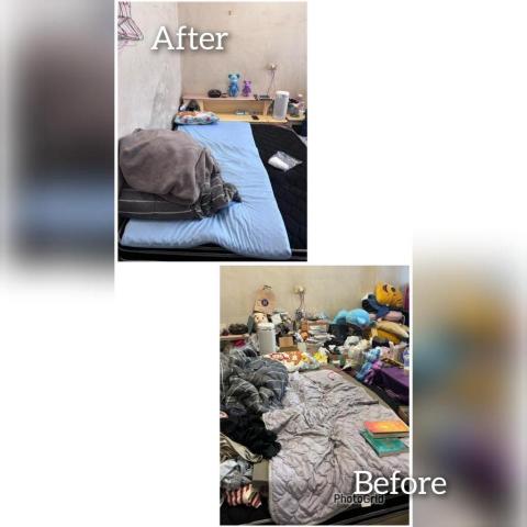 芯美清潔 - 房間收納 上為整理後 下為整理前