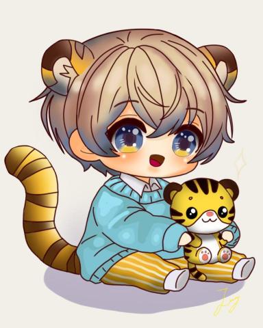 yu_mao_ hai - Q版人物，生肖老虎。