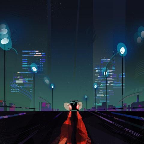 Chen Jay - 長途夜車插畫