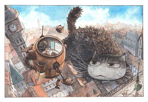 森似風格 - 貓咪機甲vs 巨形貓吉拉