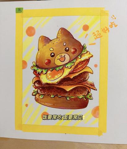 張仲萱 - 美食插畫（麥克筆）