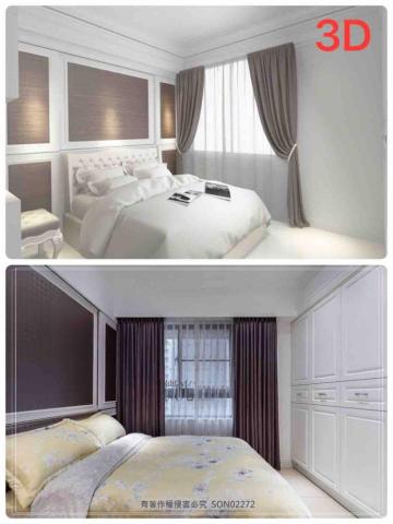 風華世代設計（新戶加入Pro360專業版） - 3D與完工對比：合宜住宅熊小江住宅/主臥