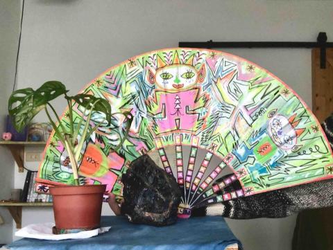 清晨個人工作室 - 客製化訂做_螢光扇子