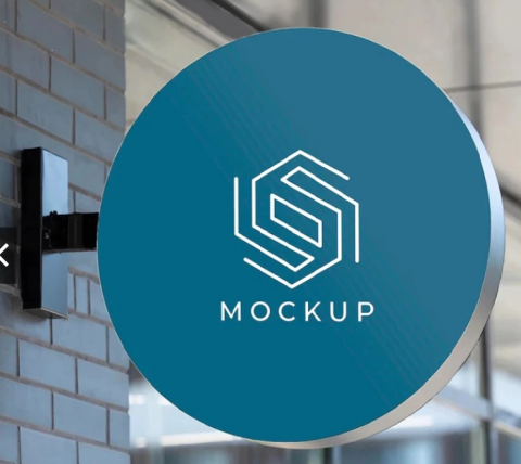 詩肯影音整合媒體行銷 - 咖啡館圓形招牌設計