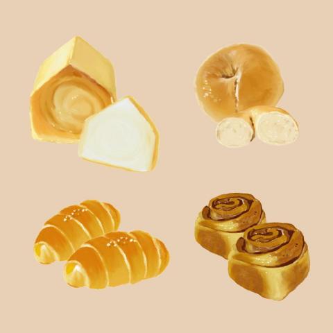 Duo*2設計工作室 - 食物手繪圖，使用procreate軟體