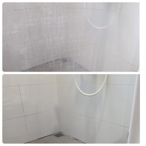 潔癖鬼整潔服務 - 乾濕分離玻璃去水垢前後