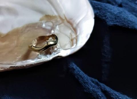 37&deg;C Accessory - 黃銅波浪戒指