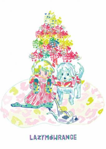 MOW work - Illustrator 電繪作品_明信片「女孩與狗狗的聖誕節」