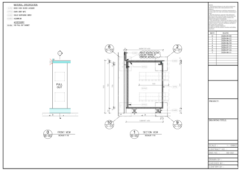 Edwin - 地櫃立面及剖面
