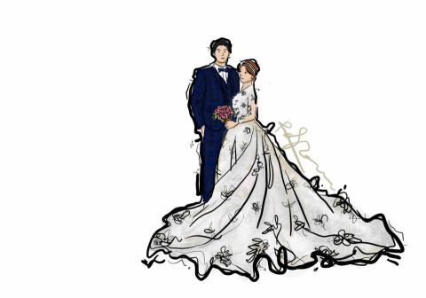 玫瑰‧李 - 婚禮似顏繪