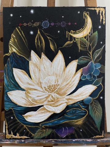 吳家潁 - 蓮花 靈性畫 多媒材