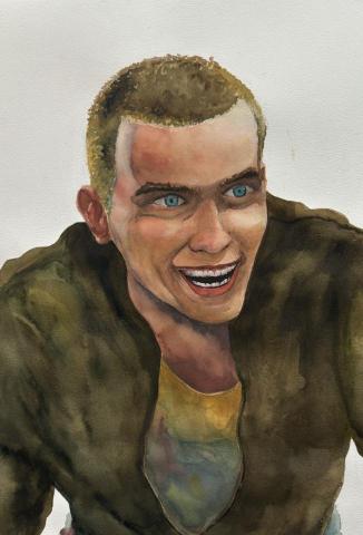 曾泓齊 - 為電影「猜火車」電影角色人像&mdash;透明水彩