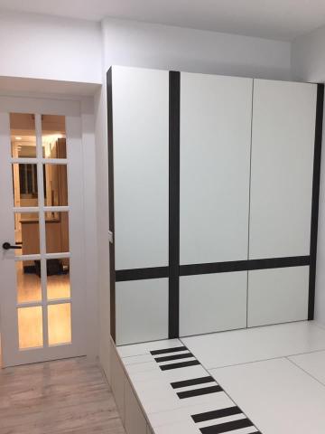 藝田室內設計、系統櫃規劃、統包 - 造型鋼琴系統收納櫃＋臥榻