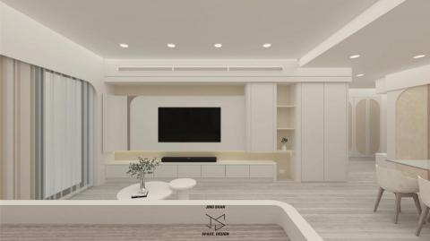 瀞珊室內裝修設計有限公司 - 案例3D示意圖 奶油風