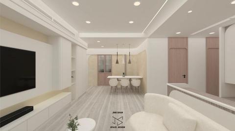 瀞珊室內裝修設計有限公司 - 案例3D示意圖 奶油風