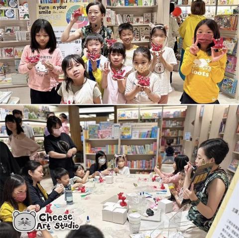 三明治老師 - 誠品書店黏土活動－螃蟹造型筆架
