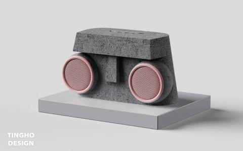 何亭儀＿產品設計／工業設計／3D建模與渲染 - 【害羞摩艾】造型音響外殼設計