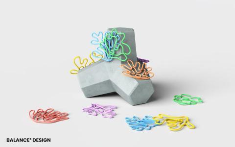 何亭儀＿產品設計／工業設計／3D建模與渲染 - 【衡所設計X台灣電力公司】珊瑚迴紋針與消波塊造型磁吸座