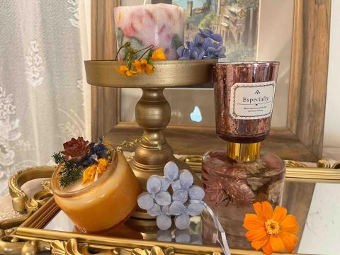 芳療盛宴 - 人氣商品（韓式手工蠟燭,法式永生乾燥花手工蠟燭、果凍蠟燭、蜉蝣花製作、精緻香專手工蠟燭）