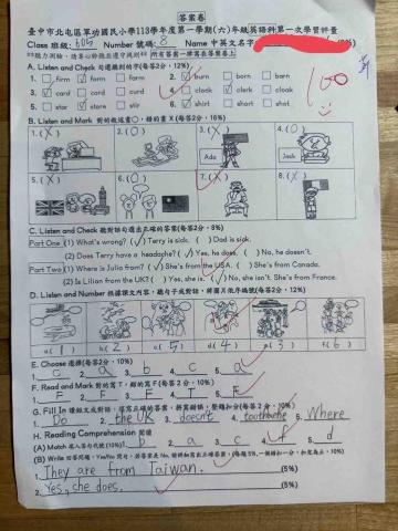 個人接案 - 協助孩子考試 取得滿分