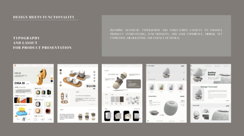 何立亭 - 以產品設計為主題，結合排版設計與色彩搭配，強調產品特色與功能說明。透過結構化版面與精緻排字，提升產品故事的視覺傳達力，展現整合設計與資訊整理的專業能力。


