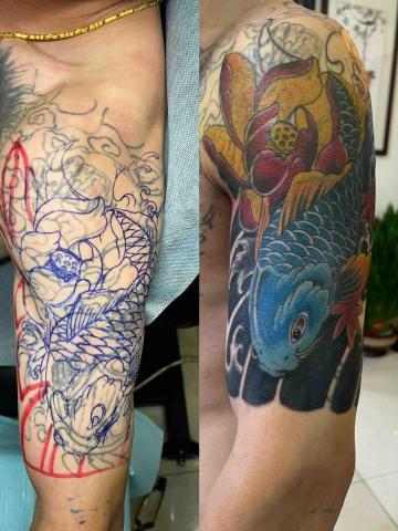 新竹彫尊刺青 - 蓋圖前後