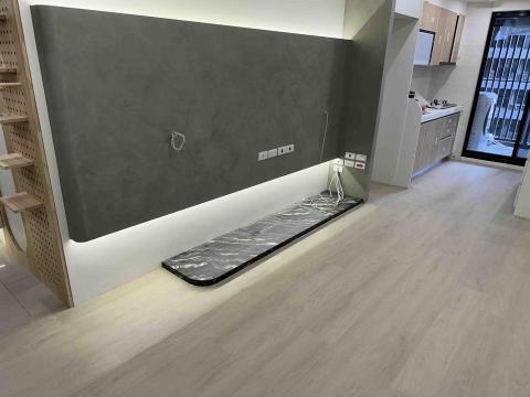 佳成空間規劃工程行 - 電視牆設計 石塑地板施工