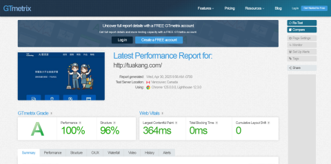 塔比科技 tabby tech - 大港清潔 Gtmetrix performance 100%
