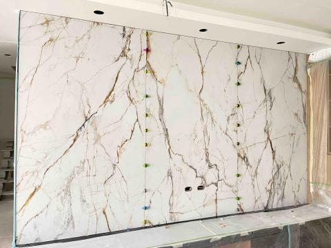 云品磁磚工藝 - 新店山區別墅電視牆完工✅