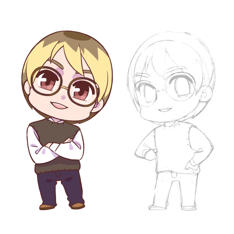 八繭 - 客製Q版人像-日漫風彩色