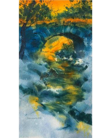 Han studio  邱柏翰 - 喜歡色彩交錯的風景氛圍嗎？
從橘黃暖光到藍綠陰影，學會用水彩營造光線映照石橋與溪水的透明感，
掌握畫面色彩與氣氛，讓你的風景畫有了時間與溫度。

 有興趣學風景水彩但不知道從哪開始？
點我私訊 / 預約，初學也能畫出有層次的水彩畫。