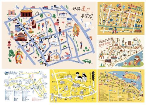 Kat 林 - 向量平面插畫_政府單位商圈地圖主視覺