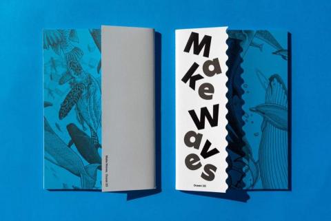 施秉言 - 「花蓮遠雄海洋公園20周年封面插畫設計」
希望能夠以未來科技感結合海洋生物，表示傳遞海洋知識無遠弗屆的可能。