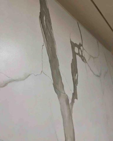 小葉塗料研究室 - 霧面大理石電視牆施作 