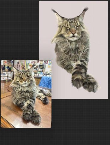 麋塔個人工作室 - 電繪，寵物寫實畫。