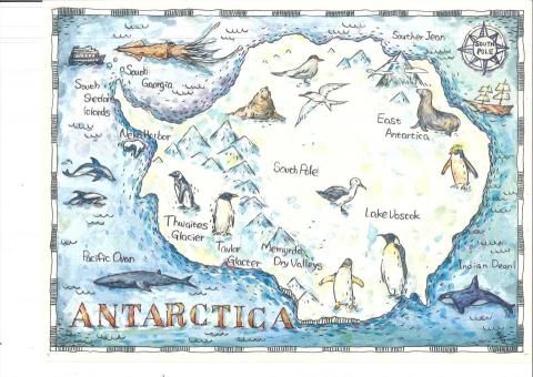 Yoko Kao - 插圖設計（南極地圖）