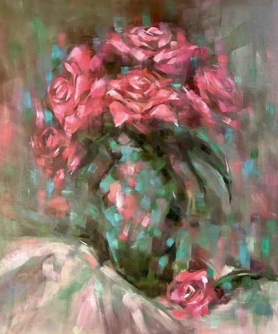 孟家彤 - 《玫瑰物語》2023
油彩、畫布/53.0cm*45.5cm