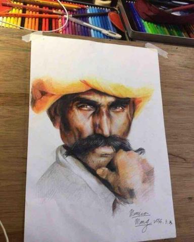 孟家彤 - 《注視》2016
色鉛筆、紙本/39.3cm*27.2cm
