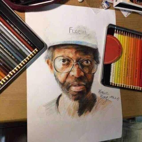 孟家彤 - 《摩根·費里曼》2016
色鉛筆、紙本/39.3cm*27.2cm
