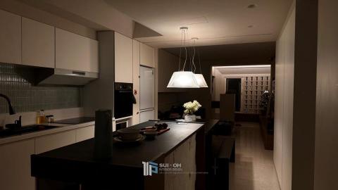 水戶空間設計 - 轉 _ 新的開端中島區.過渡走道_透過創造.流動.儲存的空間,來敘述著生活轉化的樣貌。
中島區 _ 男屋主笑說與太太的相識,源於一包泡麵,水戶尋思於轉的呈現,放置在中島餐廚區,最適合不過了!
透過在忡忡時光回首時能做回味,這樣的想法來定向家庭中的主角空間。